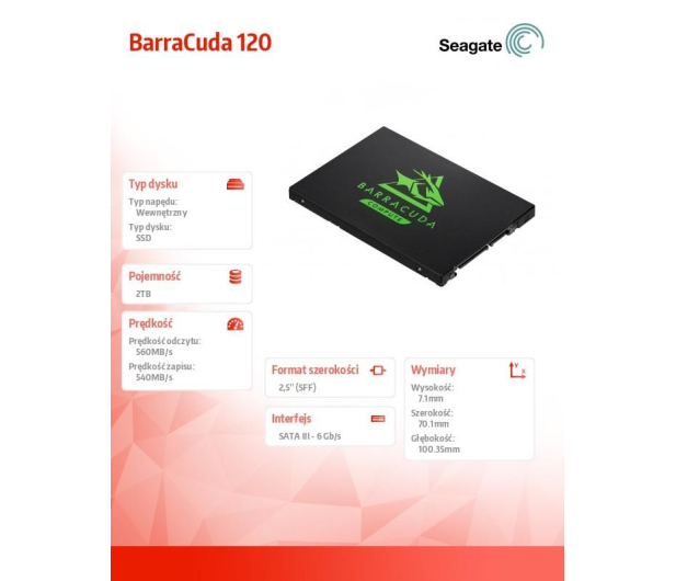 Seagate BarraCuda 120 2TB 2,5'' ZA2000CM10003 - 1379359 - zdjęcie 2